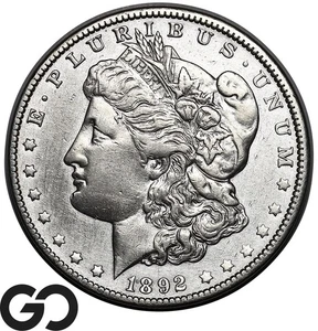 1892-O Morgan Silver Dollar Silver Coin, Choice AU Better Date - Picture 1 of 3