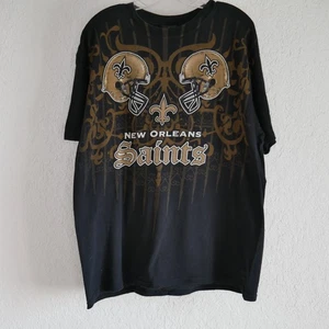 VTG NFL New Orleans Saints Graphic T-shirt XL Black Cotton Crew Neck S/S - Picture 1 of 7