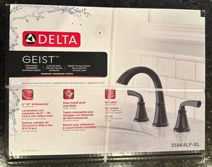 NEW - Delta 35864LF-BL Geist Rubinetto bagno diffuso - Nero opaco - Foto 1 di 4