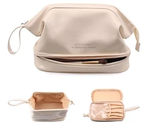 Große Kapazität PU Leder Make-up Tasche-Reise Kosmetik Organizer mit Griff - Bild 1 von 8