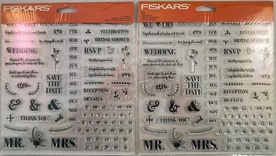 Juego de estampillas acrílicas transparentes Fiskars hágalo usted mismo invitación de boda 2 paquetes 146740-1001 Foto 1 de 3