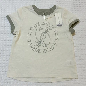 Rylee + Cru Ringer Tee Dreamers Club 2023 Baumwolle Ivory Kinder Größe 2-3Y - Bild 1 von 3