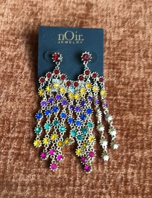 Pendientes nOir Joyería Oro Colorido Estrás Nuevos Foto 1 de 3