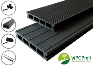 WPC Profi Terrassendielen Premium Diele 25mm anthrazit Bausatz 2 - 60 m² - Bild 1 von 11