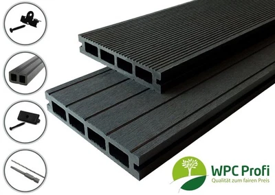 WPC Profi Terrassendielen Premium Diele 25mm anthrazit Bausatz 2 - 60 m² - Bild 1 von 4