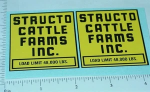 Pair Structo Cattle Farms Semi Truck Stickers ST-006 - Picture 1 of 1