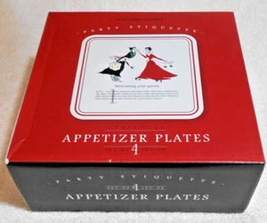 Williams-Sonoma Appetizer Plates, Party Etiquette, Set of 4 - Picture 1 of 3