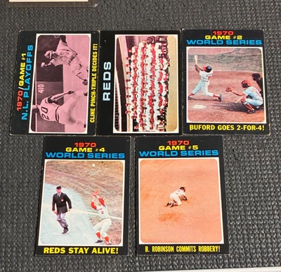 1971 Topps 5-Card World Series/Play-Off Lot-VG/P-Soft/Dinged Corners-No Creases - Image 1 of 2