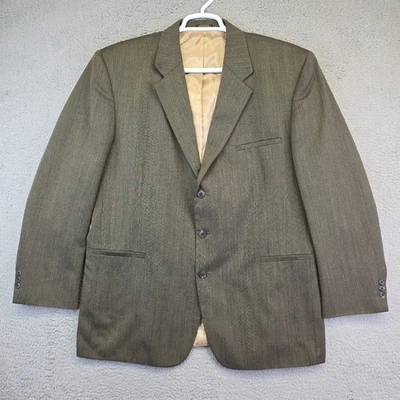 Vintage J Ferrar Sports Coat Mens 44R Brown Black Blazer Suit Jacket Business - Image 1 of 4