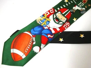 Vintage Tie Tales Herrenkrawatte Weihnachten Santa spielt Fußball Rentier Urlaub 58 Zoll - Bild 1 von 3