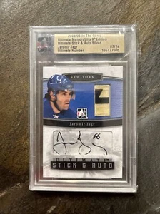 08-09 ITG Ultimate Memorabilia 9th Ed. Stick & Auto Jaromir Jagr 7/24 Signature - Bild 1 von 2