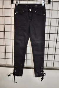 AG Adrianno GoldSchmied BLACK COTTON Denim GIRLS SKINNY PANTS SIZE 10 ON SALE - Picture 1 of 6