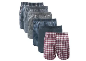 Paquete de 6 calzoncillos boxer tejidos de polialgodón John Rider para hombre | Algodón clásico holgado - Imagen 1 de 3