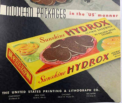 Anuncio de caja de galletas Cincinnati Sunshine Hydrox 1936 impresión de Estados Unidos Foto 1 de 4
