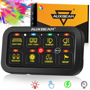 Panel de interruptor de 8 velocidades Auxbeam RB80 RGB palanca momentánea caja de panel de interruptor pulsado - Imagen 1 de 11