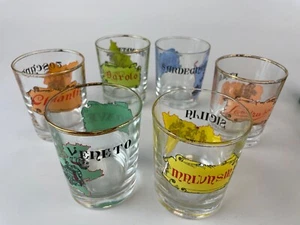 Vintage 60’s Provinces of Italy Whiskey Tumblers * Glasses * Kitchy! - Picture 1 of 4