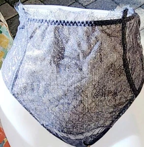 Victorias secret Rare Vintage M High Waist Silver Gray Shine Mesh Sheer Thong  - Picture 1 of 8