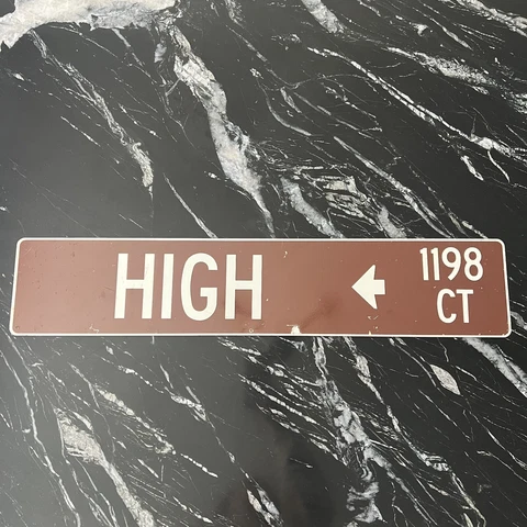 aluminium road / street sign - High street Real Street Sign Patina Mancave Cover