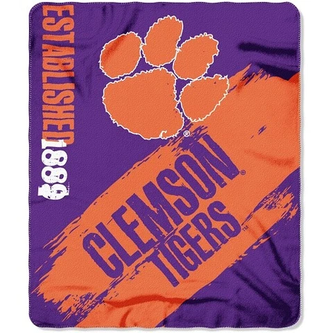 Clemson Tigers NCAA Northwest Fleece Throw Cover