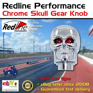 Nuevo Redline Cromado Calavera Engranaje con Ojos Led - Imagen 1 de 1