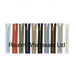 JEANS DENIM ZIPS ( CHOICE OF COLOURS & LENGTH ) Brass Teeth Jeans Zip for Sewing - Picture 1 of 11