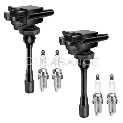 For Mitsubishi Lancer Mirage Galant Ignition Coils + Spark Plugs 2.4L 2.0L UF295 - Image 1 of 4