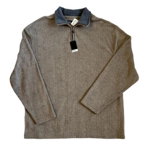 Marc Edwards 1/4 Zip Brown Sweater, Y2K Size Large - Picture 1 of 8