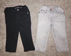 The Childrens Place Skinny Jeans 2 Pair Black/Grey Size 18-24m PreOwnd Good Cond