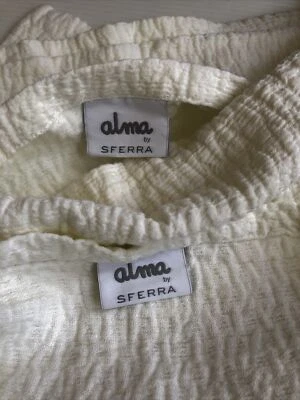 ALMA SFERRA Pillow Cases sham SET Ivory white COTTON Linen Italy RN17415 CLEAN - Image 1 of 4