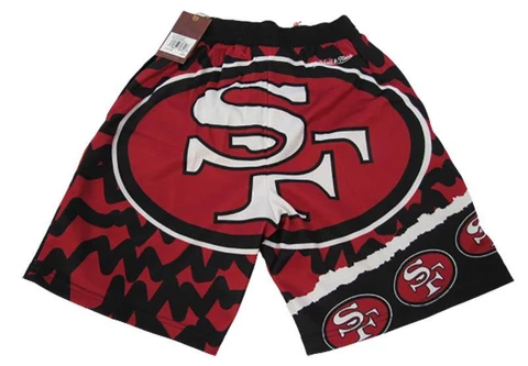 New San Francisco 49ers Mens Sizes S-M-L Mitchell & Ness Jumbotron Shorts $75 Cover