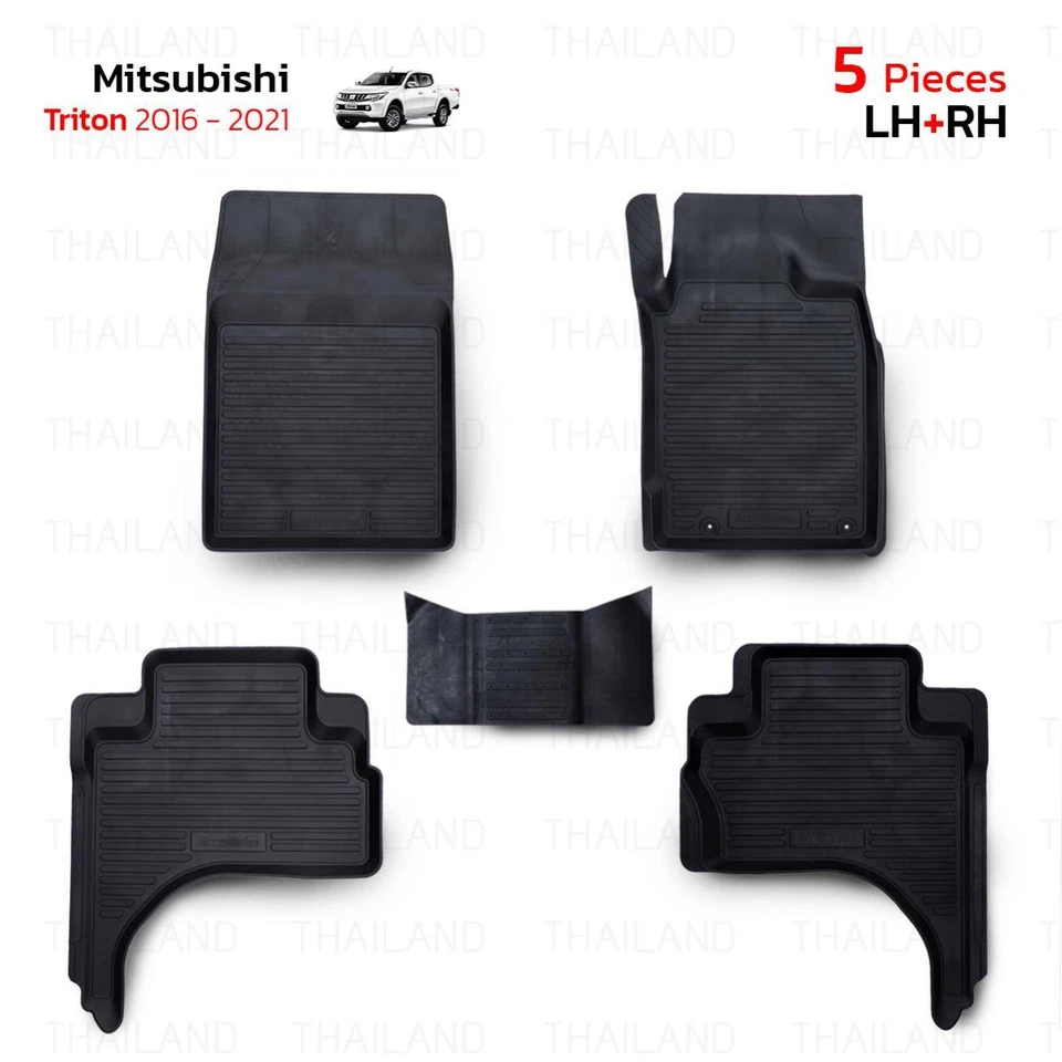 Fits Mitsubishi L200 Triton 16 - 2019 21 RHD Rubber 4Dr Floor Mat Automatic Gear Foto 1 de 4