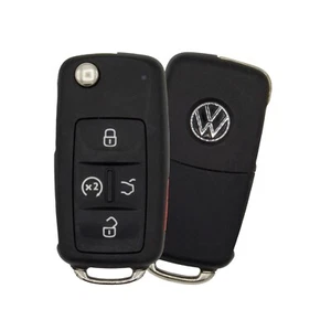 Oem 2017-2022 VW Volkswagen Passat Flip Key Fob Remote Start with Uncut Blade - Picture 1 of 2