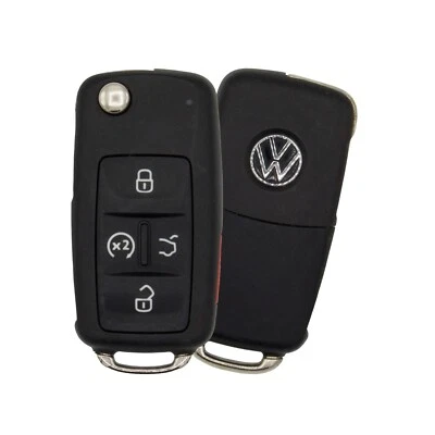 Oem 2017-2022 VW Volkswagen Passat Flip Key Fob Remote Start with Uncut Blade - Image 1 of 3