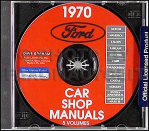 1970 Ford Shop Manual CD Torino Ranchero Mustang Mark III Lincoln Mercury Repair - Picture 1 of 6