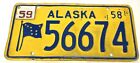 1959+Big+Dipper+Flag+Alaska+License+Plate+56674+With+Clip+On+Year+Tag+Or+Tab
