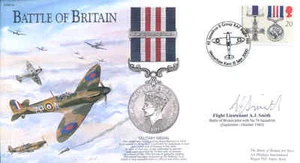 BB14c Segunda Guerra Mundial BoB RAF Spitfire Batalla de Gran Bretaña Cubierta Firmada Piloto SMITH - Imagen 1 de 1
