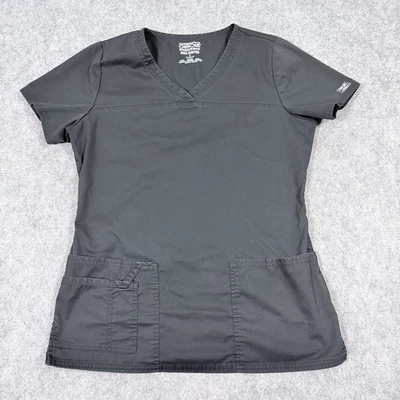 Cherokee Workwear Core Stretch Pockets Scrub Top Fits Women's Size Small Black - Image 1 of 4