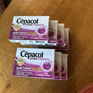 7 packages - Cepacol Extra Strength Sore Throat & Cough Lozenge Mixed Berry 16ea - Picture 1 of 6