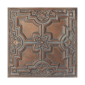 Faux tin Ceiling tiles antique decor wall panels PL16 Weather copper 10pcs/lot - Picture 1 of 20