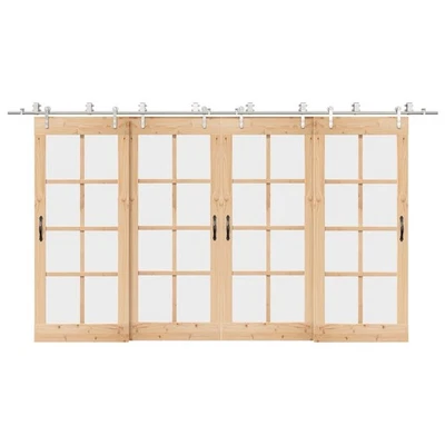 Kit Binari Porta Scorrevole 183 cm Acciaio Inossidabile Argento vidaXL - Immagine 1 di 4