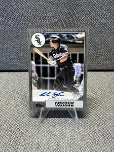 2022 Topps Andrew Vaughn 1987 35th Anniversary Black Auto /199 #87BA-AVA - Picture 1 of 4