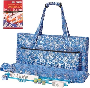 American Mahjong Game Set, 166 White Tiles, Dark Blue Bag with - Picture 1 of 8