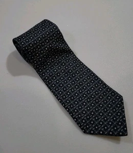 The Emporium Silk Tie Made In Italy Navy Blue Background Geometric Pattern - Picture 1 of 9