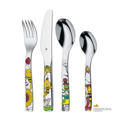 WMF La Abeja Maya - Cubertería para niños 4 piezas (tenedor, cuchillo de mesa, c - Imagen 1 de 4