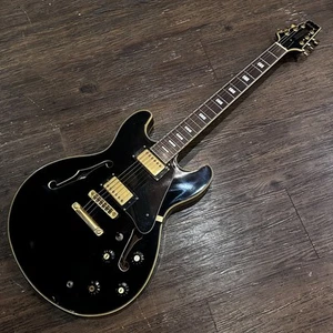 Aria Pro II TA62 Semi-Hollow Electric Guitar Black Maple Rosewood Used - Picture 1 of 10