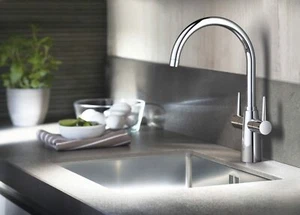 Grohe Ambi Monobloc Two Handle Kitchen Sink Mono Mixer Tap Swivel Spout 30189000 - Picture 1 of 7