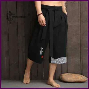 Japanese Kimono Traditional Pants Men Asian Clothing Bath Pant Casual Loose Male - Picture 1 of 25