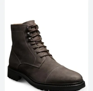Allen Edmonds Men's Briggs Leather Lug Boot Grey Leather Ankle Combat Size 13  - Picture 1 of 5