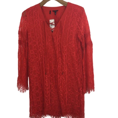 Buffalo David Bitton Womens Lace A Lot Rouge Hottie Dress Red Size Medium NWT - Image 1 of 4