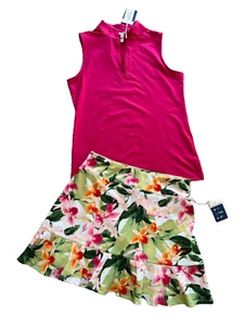 NWT NEW Tommy Bahama Active half zip sleeveless top and skort S SMALL GOLF - Picture 1 of 7